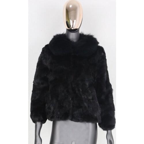 2020 Winter Jacket Women Real Fur Coat Natural Fox Fur Collar Mink Fur Outwear Thick Warm Nine Quarter Sleeve Streetwear