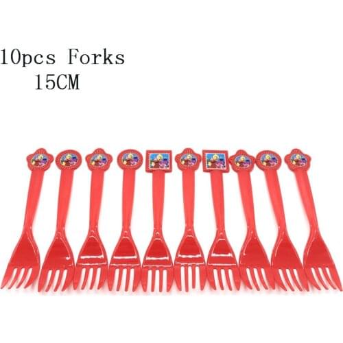 Themed;Sesame Street Elmo Birthday Plastic Tableware Kids Birthday Party Supplies Fork Festival Decoration Kids tableware 10/pcs