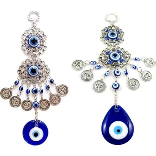 Turkish Blue Evil Eye Amulets Wall Protection Hanging Lucky Pendant Garden Home Decorations Good Luck Blessing Gift