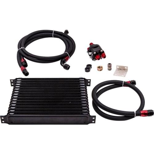 Brand New Universal 15 ROW Aluminum Engine 10AN Oil Cooler + Filter Adapter Kit