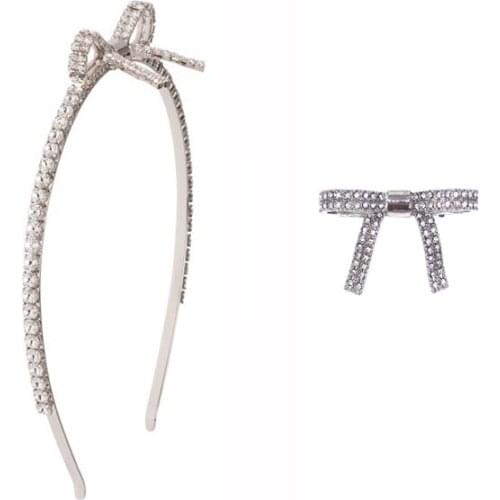 A Set New Fashion Jewelry Crystal Silver Color hairband for Women Party Wedding Bride Accessories Gift