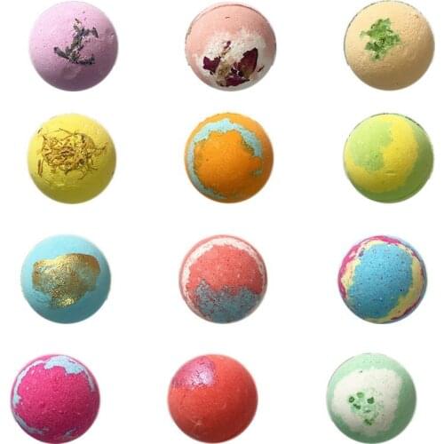 1Box/12Pcs Bath Salt Ball Bubble Bath Bomb Body Relief Exfoliating Moisturizing Fragrances Aromatherapy SPA Salt Ball