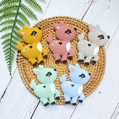 1PCS Fawn Silicone Baby Teether rodent Baby Teething Toys Chewable Animal Shape Baby Products Nursing Gift
