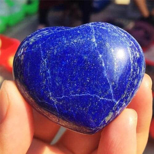 1pcs Natural lapis crystal carved love quartz crystal heart beautifully decorated