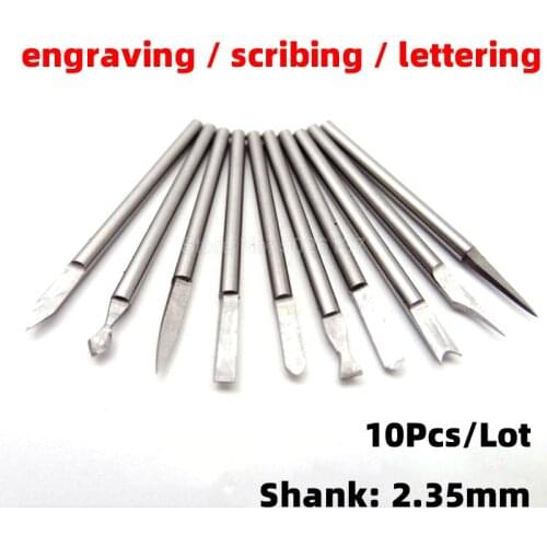 10Pcs 2.35mm Shank Electric Woodworking Engraving Milling Cutter Root Carving Polishing Head Tool Handle Tungsten Steel Grinding