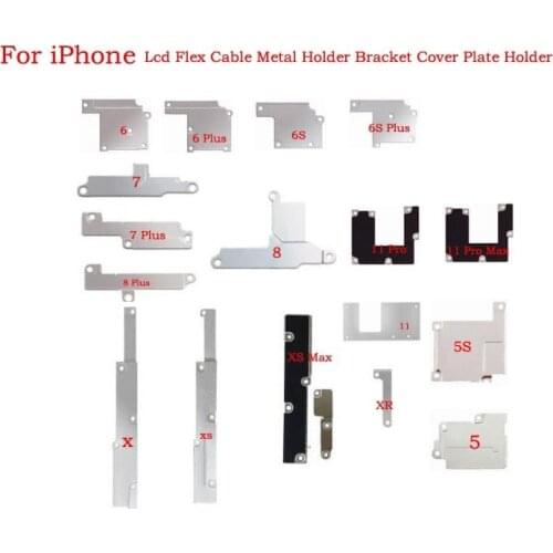 ZONBEMA 10pcs For iPhone X 7 6 8 6S Plus 5 5S Front Camera Lcd Touch Screen Flex Cable Metal Holder Cover Plate Bracket