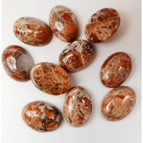 18x13MM Breciated Stone Oval CAB GEM Cabochon Jewelry Beads (10 pcs/lot) H304