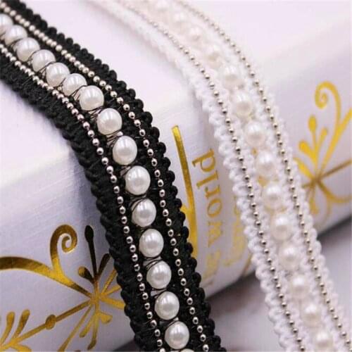 2cm width Polyester pearl lace Trimming curtain collar lace lacework border ornament dress garments crafts Accessories AG29