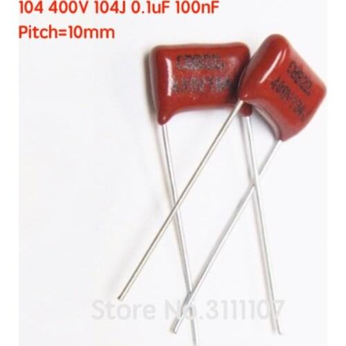 20PCS/Lot 104 400V 104J 0.1UF 100NF P10 CL21 CBB capacitor Metallized Polypropylene Film Capacitor pitch 10mm 100%New