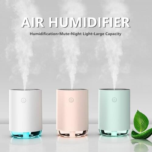 Wireless Air Humidifier USB With LED Night Lamp 255ML Battery Rechargeable Umidificador Essential Oil Humidificador Diffuser