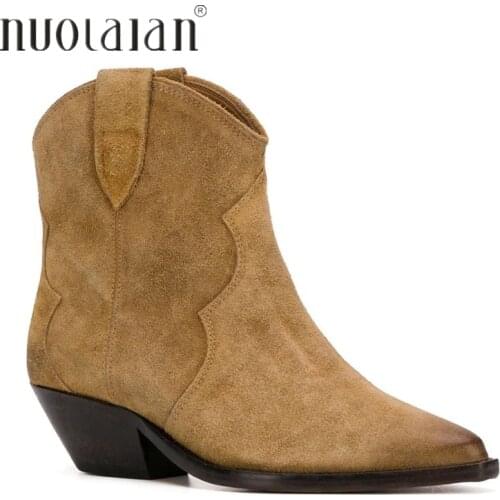 Ankle Boots For Women Winter Female Short Boots 2020 New Women Low High heels Shoes High Quality Elegant Chunky Heels Boot