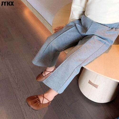 Girls' Pants 2021 Spring And Autumn New Wholesale Baby Loose Flared Pants Fashion Childrens Solid Color Small Trousers