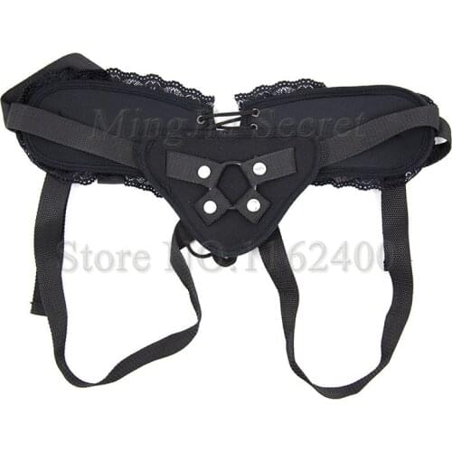 Black Lace Strap On Dildo Harness,Adjustable Corset Style Penis Pants Strapon Harness Accessories Sex Product For Women Lesbian