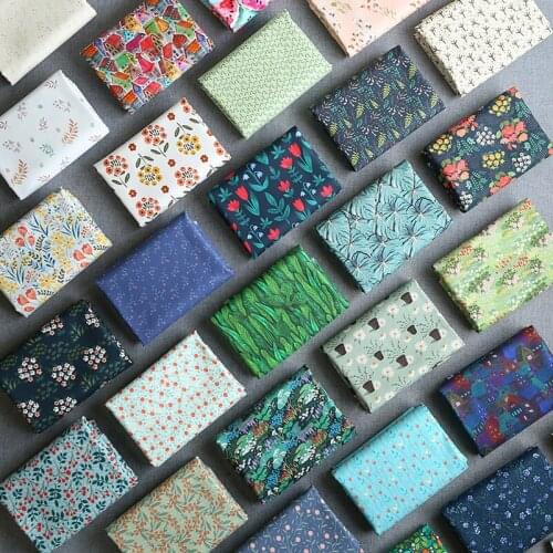 Floral Pastoral Flowers Digital Printing Cotton Fabric For Sewing Dress Shirt DIY Handmade By The Meter