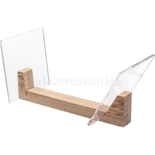 Vinyl Record Storage Holder Large Capacity Display Stand with Clear Acrylic Ends Modern Solid Wooen LP Album Deskop Rack