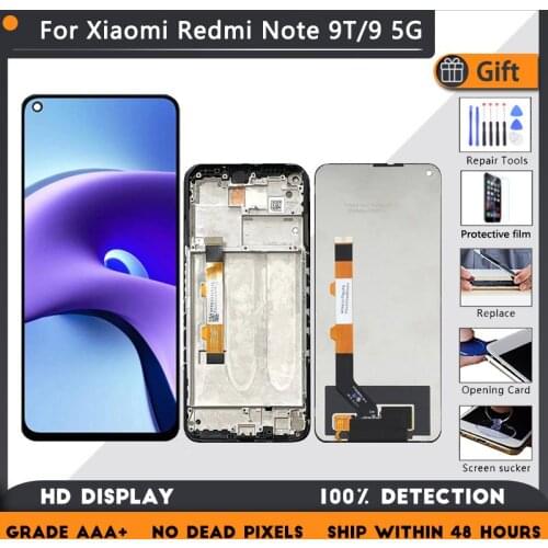 For Xiaomi Redmi Note 9T J22 LCD Screen Display+Touch Panel Digitizer For Redmi Note 9 5G Replacement