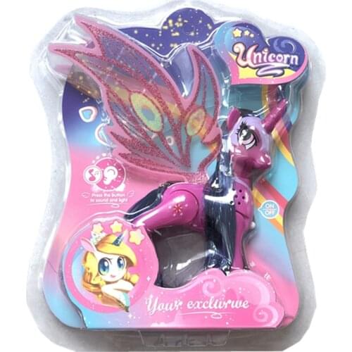 Lanyitoys New Arrival Original Magic Unicorn Lights and music My little ponies action figure Anime model toys for girls gift