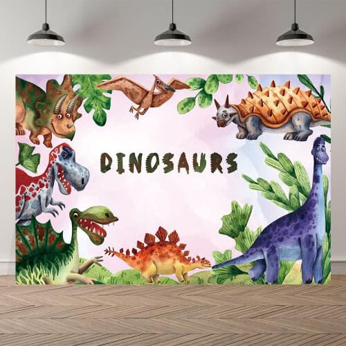 SeekPro Dinosaur Animals Forest Safari Wild One Life Baby Shower Birthday Party Children Photo Background Photography Backdrop