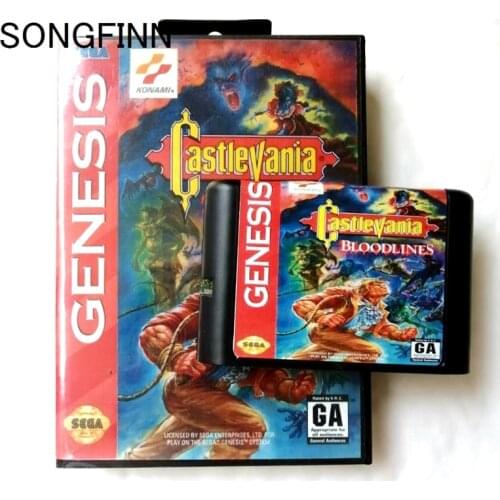 16 bit MD Memory Card With Box for Sega Mega Drive for Genesis Megadrive - Castlevania Bloodlines