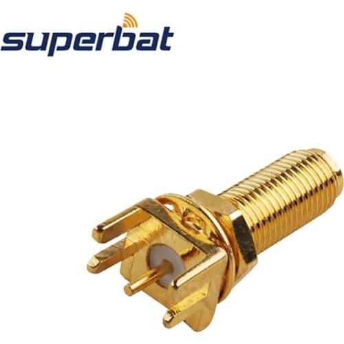 Superbat SMA End Launch Jack PCB Mount wide Flange .062" (1.57mm) Long Version RF Coaxial Connector