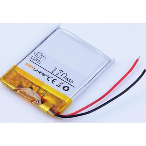322431 3.7V 170mAh Rechargeable li Polymer Battery For MP3 MP4 MP5 Nike Sportwatch EEMB LP322431 DVR GPS speaker B&K332430
