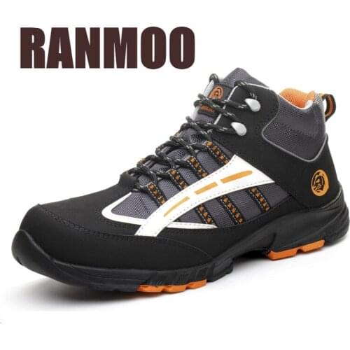 2021 Men Steel Toe Working Safety Shoes Outdoor Lightweight Casual Comfort Sneakers Work Boots Breathable Shoes Big Size