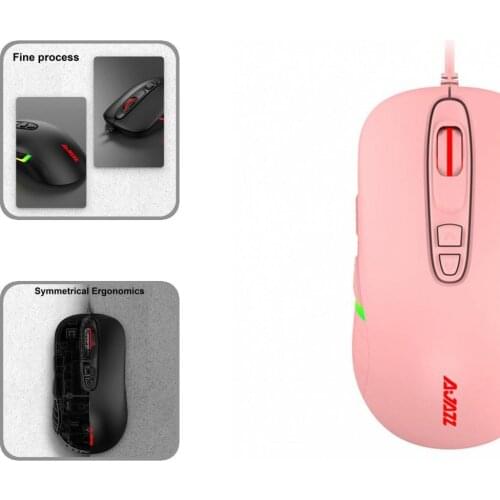 Solid Color Convenient Quick Response 10000DPI RGB Wired Mice Compact Desk Mouse Long Service Life for Gaming