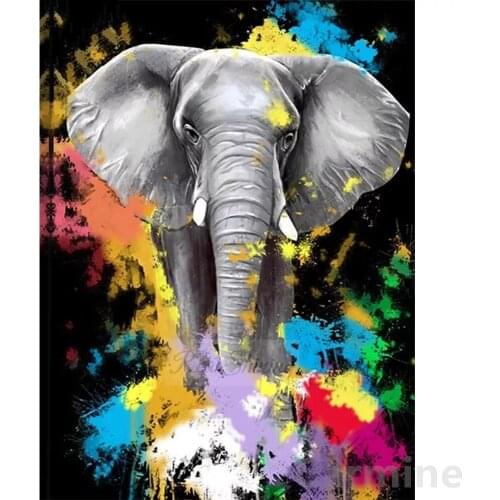 New Arrival Embroidery Colorful Elephant DIY 5D Diamond Painting Picture Cross Stitch Full Round&Square Drill Home Decoration