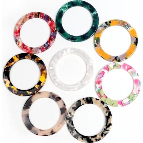 Tortoise Shell Earring Charm,Acetate Acrylic Beads,Circle Shaped,Boho,Leopard Print,Earring Parts,Ohrringe finding,44mm-ACE227