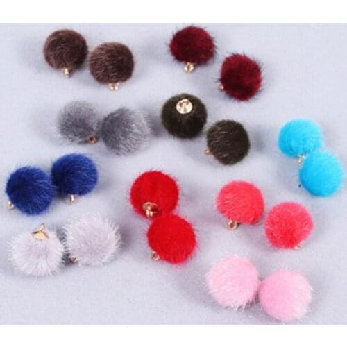 Plush Fur Ball Bead Jewelry DIY Pengpeng Bead Pendant Necklace Bracelet Earrings Jewelry Making Jewelry Accessories