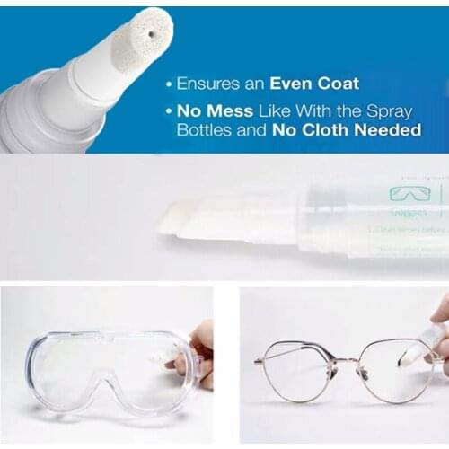 Marker-Style Nano Anti-Fog Solution for Glasses Plant Based Eyeglasses Defogger 2XPC