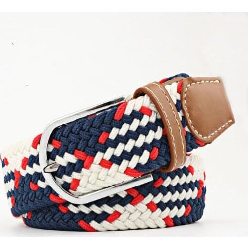 New Elastic Canvas Belts for Women Knitted Buckle Adjustable Belt Male Canvas Belts for Jeans 13 Colors BL565