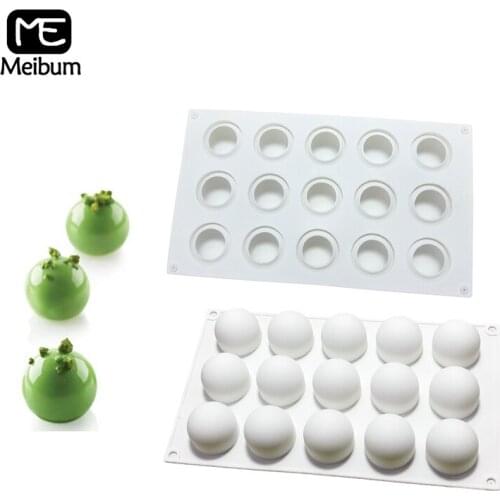 15 Cavity Sphere Shape Silicone Mold DIY Fondant Chocolate Cake Mould Mousse Dessert Modle Baking Pastry Decoration Tools