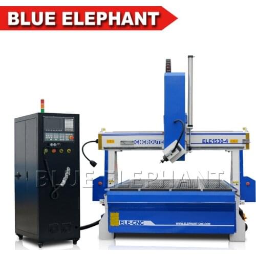 Blue Elephant 4 Axis 1530 woodworking cnc router machine with high efficiency Italy HSD Spindle 4.5kw