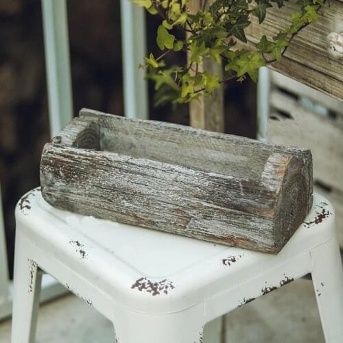 Handmade Farmhouse Vintage Retro Reclaimed Aged Old Solid Wood Planter