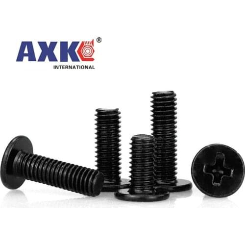 5/50pc CM M2 M2.5 M3 M4 M5 M6 Black 304 Stainless Steel Cross Phillips Ultra Thin Flat Wafer Head Screw Bolt for Laptop Computer