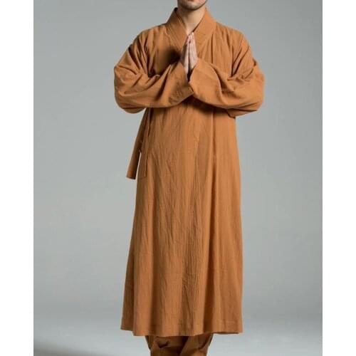 Unisex Summer&Spring high-grade cotton&linen zen robe uniforms lay meditation suits shaolin kung fu monk clothing Buddhist