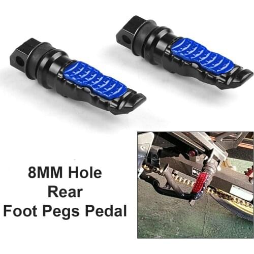 8MM Universal 2pcs Motorcycle Rear Passenger Foot Pegs Pedals Footrest Scooter Foot-Peg Motorbike Pedal Modification Aluminum