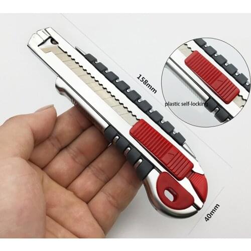 Heavy duty knife SK5 Blades 18mm Alloy steel wallpaper knife Utility Knife With screw lock 5 blades storage Household Industrial