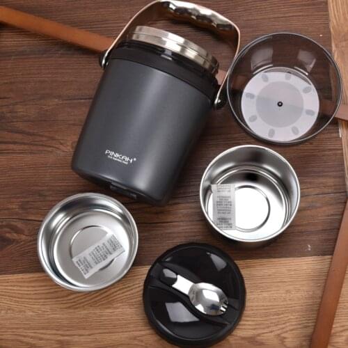 High-Grade Large-Capacity Three-Layer Vacuum Stainless Steel Insulated Lunch Box Portable Tableware For Home Outing To Work