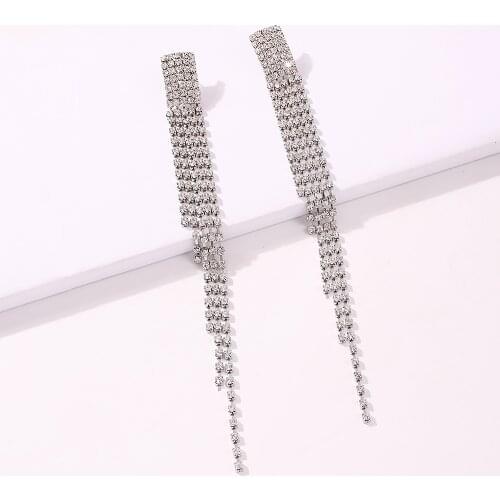 In 2021 South Korea Fashion Contracted Wind Restoring Ancient Ways Stud Earrings Claw Chain Long Tassel Women Jewelry Earrings
