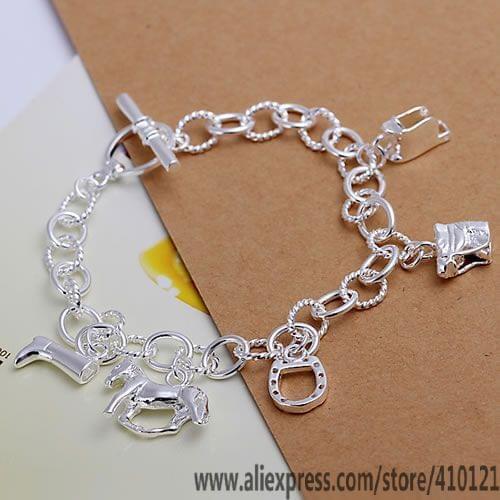 DT-H074 Hot Sale 925 Sterling Silver Bracelet for Women Wholesale Christmas Gift Jewelry Silver Fashion Horse Hoof Bracelet