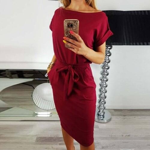New Fashion Womens Sheath Dress Casual O-neck Short Sleeve Slim Pocket Belt Dresses Sexy Bodycon Club Vestidos Grey,royal Blue