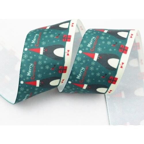 1-1/2" Cartoon Christmas printed 38mm grosgrain ribbon 10 yards DIY cute bows ribbons for wedding home decoration