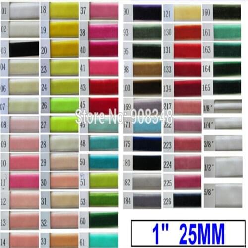 1'' 25mm None-Elastic nylon single faced velvet ribbon velour webbing headband Hair band accessories 240 colors V25