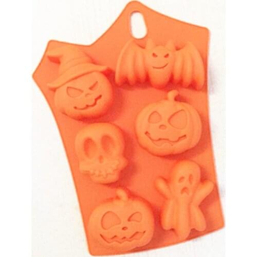 1pcs 6Holes Halloween Pumpkin Food Grade Silicone Cake Mold/Chocolate Mold/Ice Mold etc. DIY Mould