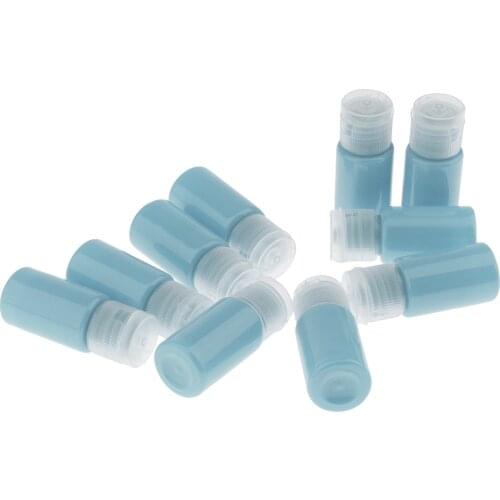 10pcs 10ml Plastic Cosmetics Tube Shampoo Shower Gel Cap Bottles