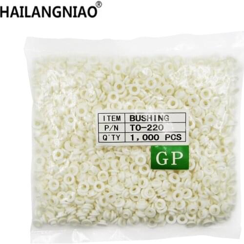 1000PCS TO-220 white 100% NEW Insulation Bushing for TO-220 Transistor, Washer diameter 3mm