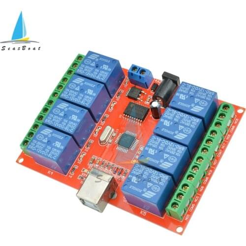 12V 8 Channels USB Relay Module Programmable Computer Control Relay Switch for Smart Toy Home