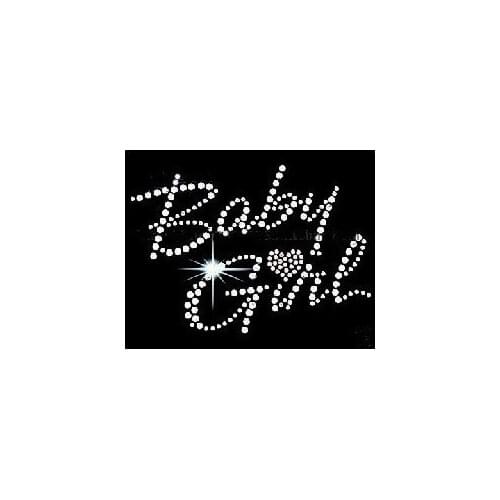 2pc/lot Baby girl Patch designs iron on transfer hot fix rhinestone transfer motifs iron on transfers motif